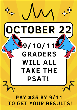 PSAT flyer for 10/22